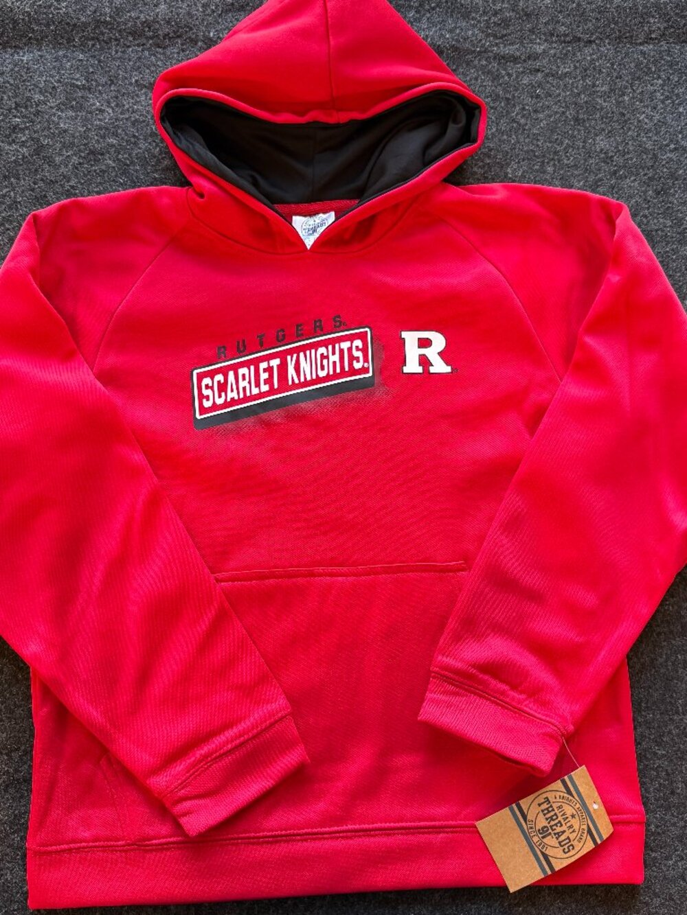 NWT Rutgers Scarlet Knights Red Hoodie Youth Large 12/14 NCAA Sweatshirt